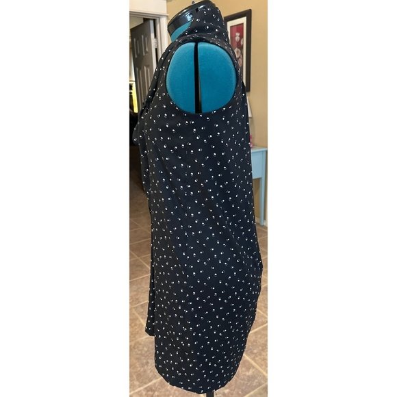 LOFT Sleeveless Women's Long Blouse Dog Paw Prints w/Front Tie Women's Size XS - Picture 4 of 11